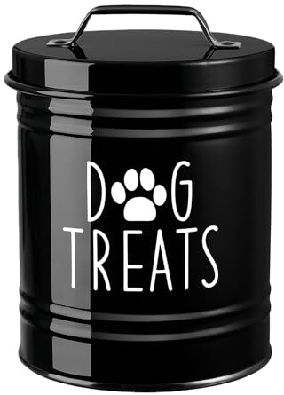 Contenitore per alimenti per animali domestici, contenitore ermetico in metallo per cibo per cani, organizer sigillato con coperchio e manico e funzione dispensa, cibo per cuccioli, per