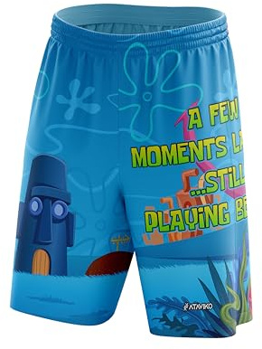 Ataviko Pantaloncino B. Bottom, Spugna,Stella di Mare Personaggio, Beach Volley, Gym Palestra, Passeggio, Gioco e Tempo Libero, Sport Estivi (IT, Testo, XL, Regular, Regular, Few Moments Later)