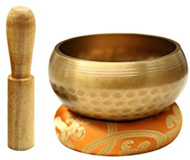 Handstämd Singing Bowl, Koppar handgjuten tibetansk sångskål 8cm for ljudåterställning Meditation Avslappningsyoga