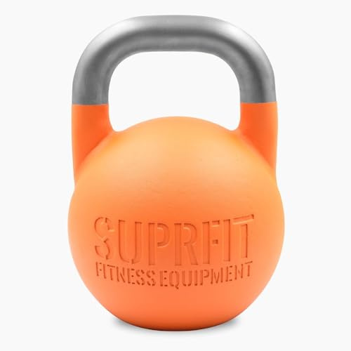 SUPRFIT – Pro Competition Kettlebells – genormte Wettkampf Kugelhantel aus massivem Stahleinzelguss für Kraft- & Crosstraining – mit Farbcodierung zur besseren Unterscheidung der Gewichte