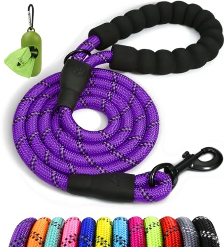 Taglory Laisse Chien Corde réfléchissants pour Chiens de Moyenne Grande | Ultra-Résistante Grade Escalade Ø 1,2 cm, Pour Grand Chien qui Tire, Prise en Main Douce Sans Brûlure, Balade Quotidienne
