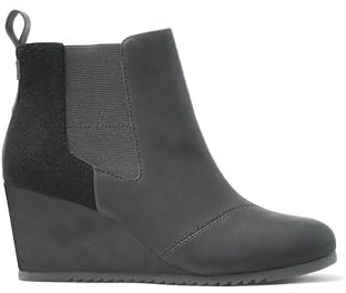 TOMS Women's Bailey Ankle Boots, Gunmetal, 8.5, Suede/Textile/Leather – Booties for Women