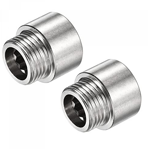 sourcing map Stainless Steel Extension Pipe Fitting 15mm G1/2 Female to G1/2 Male Thread Reducer Coupling Adapter Connector Pack of 2