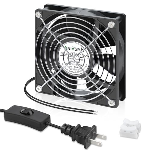 AmRunJe EC Cooling Fan 120mm x 25mm Small Brushless Axial Muffin Fan 110V 115V 120V 220V 240V Dual Ball Bearing for DIY Window PC RV Refrigerator Aquarium Exhaust Cooling