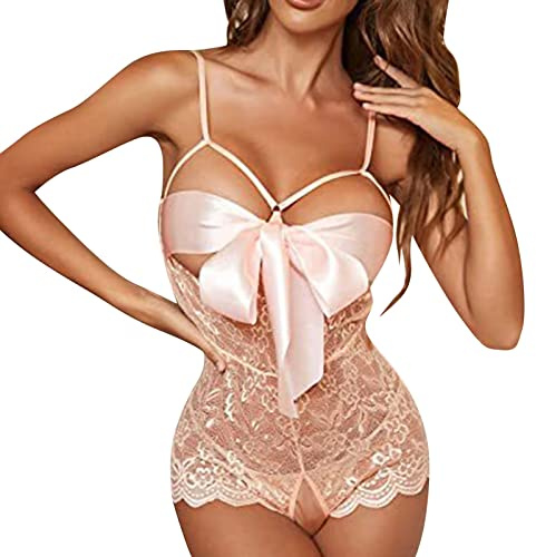 Poupée sexuelle, lingerie sexy pour femmes sous-vêtements pour ensemble lingerie de charme beauté femme lingerie érotique pour femmes catsuit sexe la, nuit pour sexy, rose, 3XL