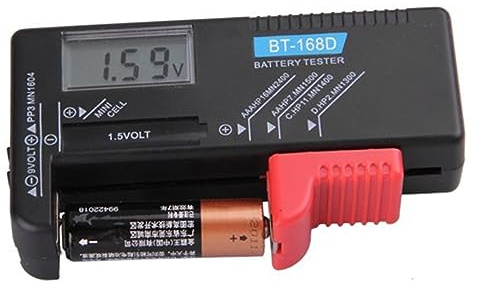 jojofuny BT-168D Digitaler Batterietester, Lcd-Anzeige, Universal FüR AA, AAA, C, D, 9V Batterien, Knopfzellen, Kompakt Und Tragbar, Schwarz