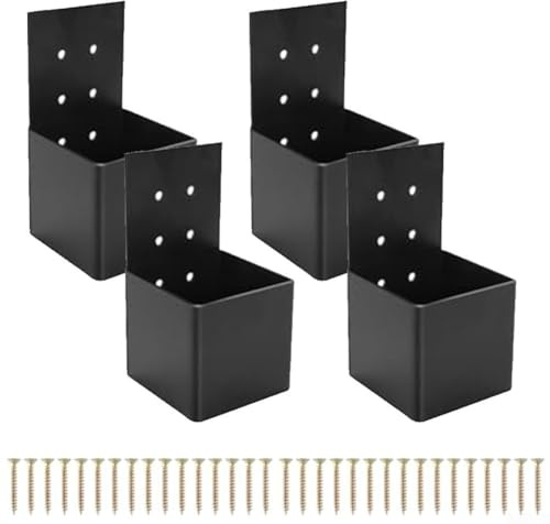Pergola Post Top Rafter Brackets Kit for 4x4 Wood Posts, Steel Deck Railing Connectors, Outdoor Garden Structure Support(4pcs)