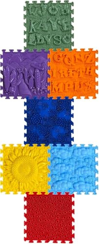 Orto Nature - Tappetino da gioco sensoriale ortopedico, set di 7 lastre puzzle testurizzate per bambini e adulti