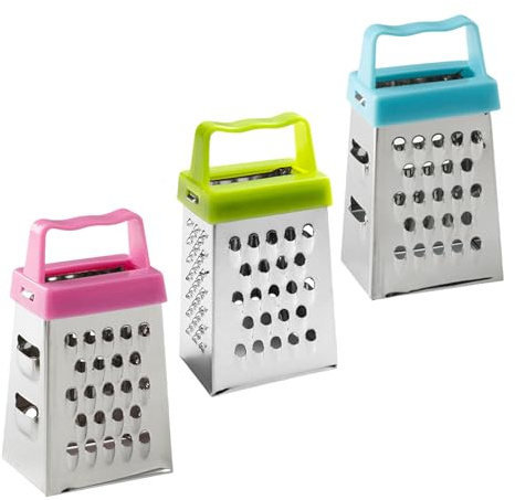 3Pieces Small Cheese Grater Small Stainless Steel Box Graters for Home Kitchens Or Outdoor Picnics Versatiled Use Handheld Zester Grater