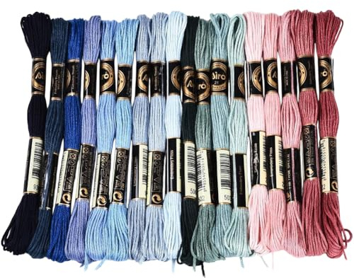 CABODYALS 18 nystan (144 m) 6 trådar, flerfärgat broderigarn för korsstygn, vänskapsarmband, polyester, broderigarn i stor förpackning för sömnad, smyckestillverkning, handarbete, stickning och