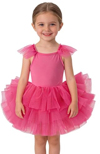 Mjjsk balettklänning för flickor dans volang ärmlös tyll tutu klänningar ballerina gymnastik kläder födelsedag semester fest danskläder