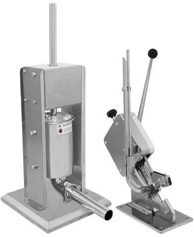 KuKoo - Kit Clippatrice per Salsicce Manuale Commerciale con 2000 Graffette & Insaccatrice Manuale per Salsicce con 5 Imbuti Diversi Gratuiti Capacità 5L