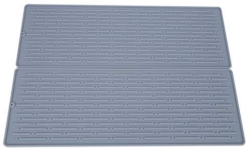 EVTSCAN 2Pcs Multifunktions-Soda-Abtropfgestell Silikon-Pad Küche-Geschirr-Matte für Sodastream(Grau C)