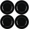 com-four® 4x assiettes de présentation noir brillant avec paillettes - soucoupes monochromes réutilisables comme décorations de table - pour mariages, fêtes de famille ou Noël - Ø 33 cm