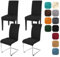 Yugarlibi Dining Chair Slipcovers Set of 4 Stretch Chair Covers Swing Chair Elastic Removable Dining Room Chair Covers Reusable Washable Chair Protector for Hotel Banquet Ceremony (Black, 4 pcs)