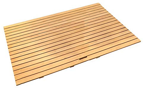 duschmatte rutschfest badematte rutschfest badematte Holz Badematte aus Naturholz, weiße Eiche, robust, wasserdicht, für Badezimmer, Dusche, Badewanne, rutschfeste Fußmatten (Farbe: Natur, G