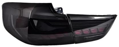 Für BMW 3 Serie 318-330 2012-2018 DRL LED Auto Rücklicht Montage Blinker Bremssignal Licht Rückfahrlicht Autoersatzteile (Color : Black L)
