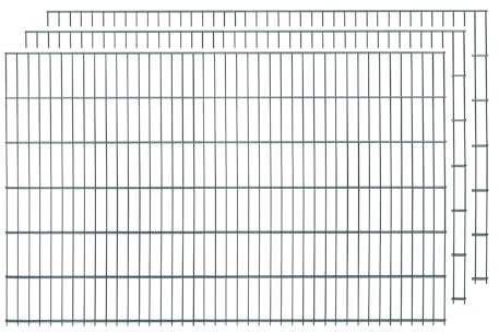 Doppelstabmatten, 3 Stück, Gesamtlänge 6 Meter, Höhe & Farbe wählbar - Drahtstärke: 6/5/6 mm - Maschung: 200 x 50 mm (L 6 m, H 123 cm, Anthrazit)