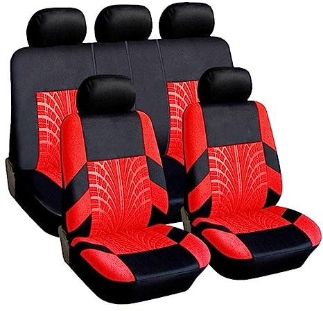 LMHGMUBVR Universal para Cubiertas de automóviles Diseño de Esponja de Malla de Asiento Cubierta de Asiento de automóvil Delantero Coche/Camión。 Juegos Funda Asiento Coche(Rojo,Set of Seat Covers)