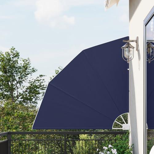 Balkon Sichtschutz Marineblau 140 x 140 cm Stoff, Balkonmarkise faltbar Sichtschutz Sonnenschutz Sonnensegel für Balkon Terrasse