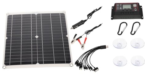 CONGARTENO Pannello Solare Flessibile Monocristallino con Controllore Caricabatteria Portatile per Batterie e Kit Fotovoltaico per Campeggio Escursioni e Emergenze Outdoor