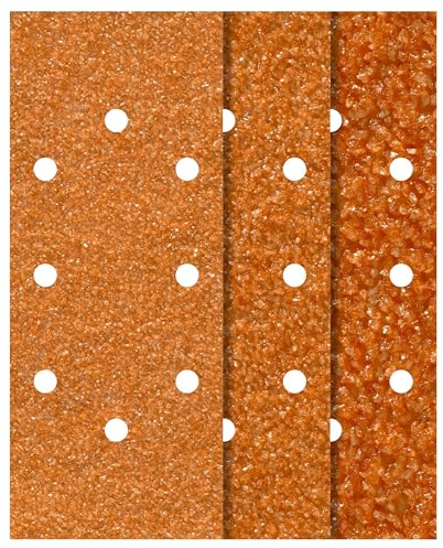wolfcraft 1969100 - Lot de 25 Patins Abrasifs - Grain 40/80/120 - Dimensions 93 x 230 mm