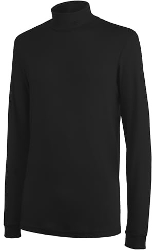 Brandsseller Herren Rollkragen Langarmshirt aus 100% Baumwolle – Weiches Unterziehshirt für Winter & Outdoor, Atmungsaktiv & Warm, Ideal als Basisschicht für Ski & Freizeit - Schwarz, Größe 58