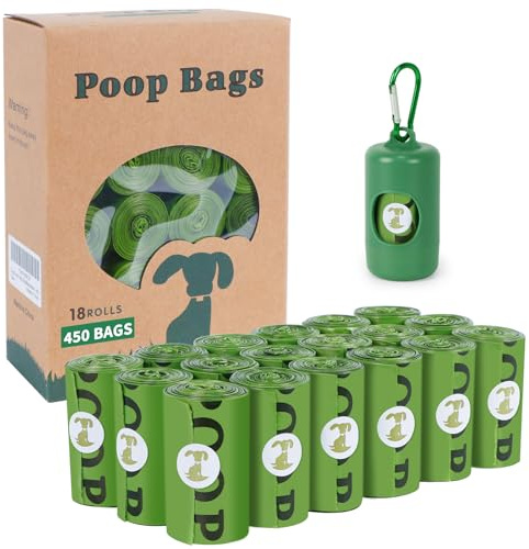 Dog Poop Bag Biodegradable Scented: Leak Proof Dog Waste Bags With 1 Dispenser, 18 Rolls Refills Poop Bags -450 Counts