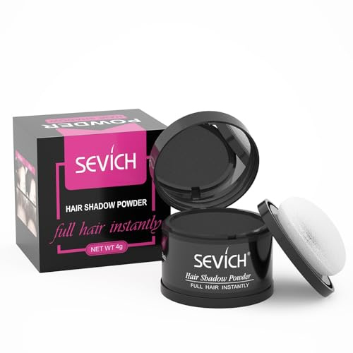 Sevich Hairline Powder, Gray Root Touch Up, Sweatproof, Black