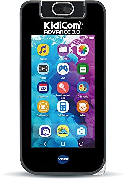 VTech - KidiCom Advance 3.0 Noir, Portable Enfant sans Forfait Sécurisé â€“ 6/12 Ans â€“ Version FR
