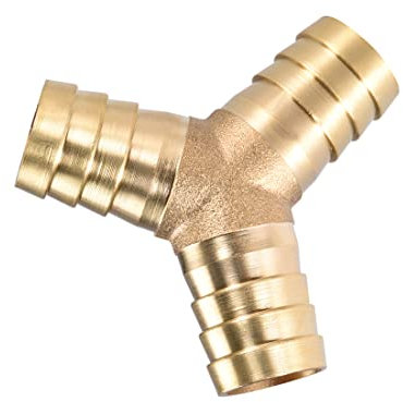 PATIKIL 16mm 5/8 ID Ottone Innesto Splicer Raccordo, Forma Y 3 Vie Innesto T Flessibile Raccordo per Aria Gas Acqua Carburante