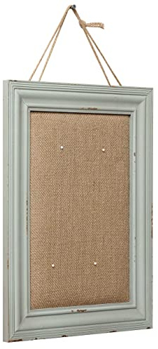 SOFE Cute Linen Small Bulletin Board, 15.7×12 Inches Decorative Cork Boards for Walls with Frame, Wood Vision Board Farmhouse Pin Board for Home Office School, Rustic Memo Board Display Photo