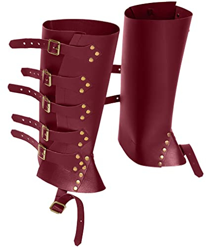 Darabun Mittelalterliche Stiefel Wache Abdeckungen Gothic Vintage Wikinger Ritter Piraten Schuhe Abdeckung Beinwärmer Steampunk Grieben Gamaschen Stiefelabdeckungen Halloween Accessoire
