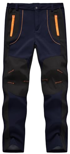YSENTO Pantalones de senderismo para hombre, resistentes al agua, softshell, cortavientos, con forro cálido, pantalones de esquí, snowboard, pantalones de invierno