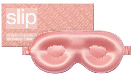 SLIP Contour-Schlafmaske aus 22 Momme Maulbeer Seide - verdunkelnde Augenmaske aus Seide, Einheitsgröße mit Gummiband, sanft zur Haut, Rosa