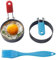 Egg Ring Pack of 2 Stainless Steel Egg Rings with Anti-Scald Folding Handle with an Oil Brush Non Stick Coating Suitable for Egg Frying Shaping Pancakes Mini Burgers