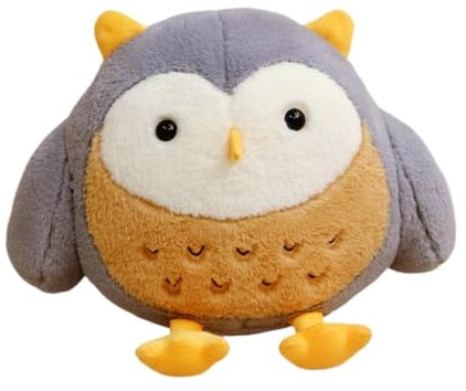 Eule Stofftier Eule Plüschtier Puppe Kinderzimmer Begleiter Spielzeug Eule Plüschkissen für Freund Festival Geschenk Jungen Mädchen Erwachsene, Grau
