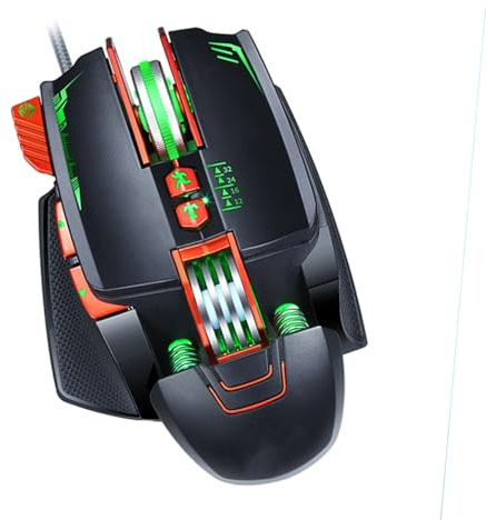 jojofuny Souris de Jeu V9 USB Lumineuse Noire en Abs et Aluminium | Ordinateur Portable et Pc, Usage Bureau et Maison, Style Moderne, Modèle Filaire