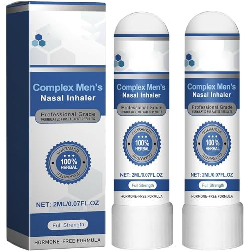 Inhalador nasal complejo para hombres, inhalador nasal natural en barra, restaura la energía y la vitalidad, proporciona comodidad diaria (2pcs)