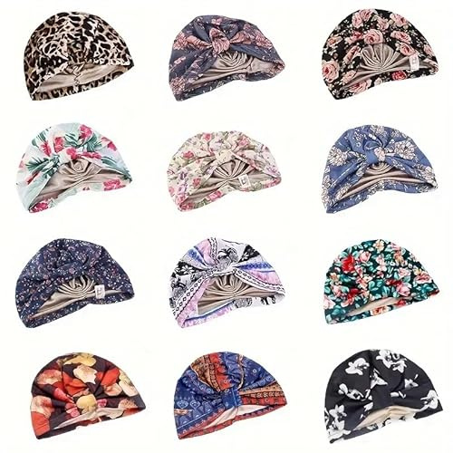 Bandeau pré-noué pour chimio pour femme - Bonnet turban doublé en satin - Style alopécie
