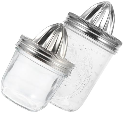 PRETYZOOM Exprimidor Manual de Limón y Naranja de Acero Inoxidable, 2 Piezas (480 Ml 280 Ml), Tapa Desmontable para Jugo Casero, Prensa Exprimidora para Frutas Cítricas y Utensilio de