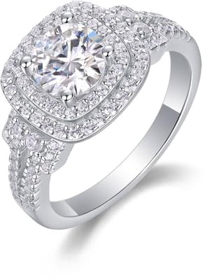 KnSam Echtgold Schmuck 18K 750 Gelbgold Trauringe, Klassiker Freundschaftsringe mit Moissanit, Pärchen Ringe PT950 Platinum, Gr.47-65
