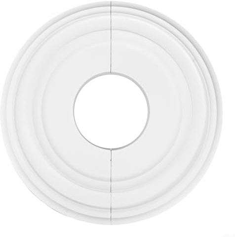 Micpointik Roseta de techo de poliuretano de 12 pulgadas, color blanco, moldura decorativa para ventilador de techo y lámpara, medallón redondo ligero, placa de cubierta para ocultar agujeros, fácil
