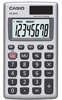 Casio HS-8VA-WK-UP 8-stelliger Taschenrechner, Silber