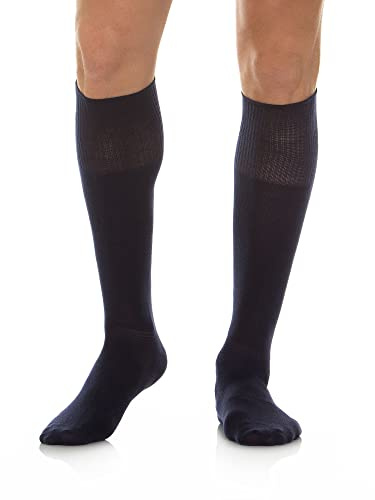 Relaxsan 560L (Blu, Tg.6) Calze Senza Elastico Uomo Donna, Lunghe, Senza Compressione, Piedi Diabetici, Cotone e Crabyon