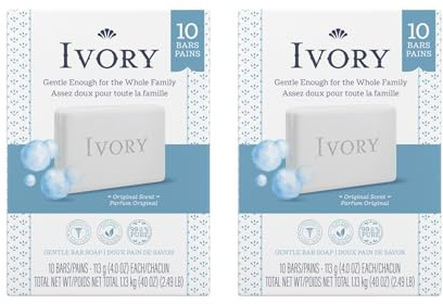 Ivory Clean Original Bar Soap, 4 Ounce, 10 Count (Pack of 2) Total 20 Bars