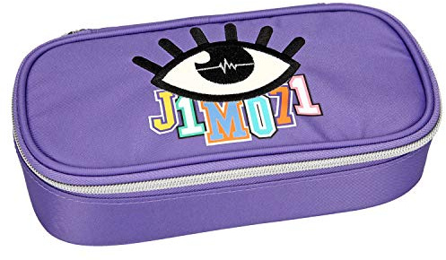 Depesche 10509 Schlampertasche mit Stiftschlaufen und Geodreieckfach, Lisa und Lena J1MO71, lila, bunt