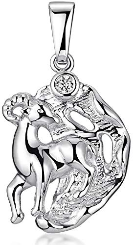 MATERIA Widder Anhänger Silber 925 - Damen Kettenanhänger Sternzeichen KA-472