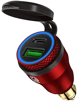 USB-Zigarettenanzünder-Adapter für BMW Motorrad DIN/Hella EU Stecker - Dual Ladegerät Adapter Steckdose USB C PD 3.0 & QC 3.0 Schnellladung Buchse für Motorrad Boot LKW Wohnwagen ATV