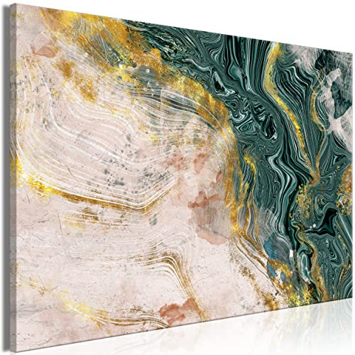 decomonkey Bilder Abstrakt Grün 120x80 cm 1 Teilig Leinwandbilder Bild auf Leinwand Vlies Wandbild Kunstdruck Wanddeko Wand Wohnzimmer Wanddekoration Fluid Art Design türkis